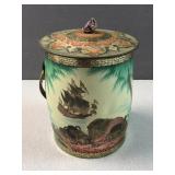 Vintage Asian art metal container