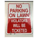 No parking on lawn sign