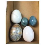 (5) polished stone eggs