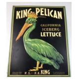King Pelican lettuce repop tin sign
