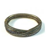 Heidi Daus blue rhinestone twisted cable bracelet