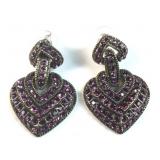 Heidi Daus pink stone heart earrings