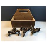 (3) vintage movers  wood tote w handle