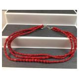 HSN Jay King 3 strand red coral 18ï¿½ necklace with