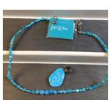Jay King turquoise stone necklace & pendant .925