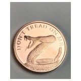 Donï¿½t tread on me 1 oz .999 copper round