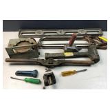 Level, dead hammer, and other tools