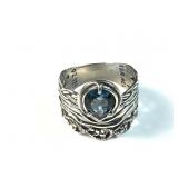 QVC sterling silver London blue topaz ring size 9