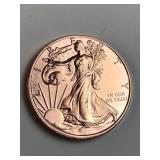 Walking Liberty 1 oz .999 copper round