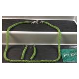 HSN Jay King peridot woven necklace and earrings