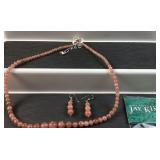 HSN Jay King Rhodochrosite necklace and earrings