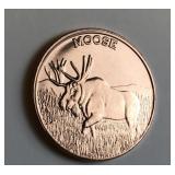 Moose design 1 oz .999 copper round