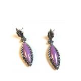 Lavender oval natural stone in Sterling silver