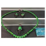 Jay King lime turquoise necklace and earrings set