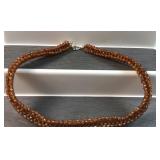 Jay King hessonite garnet woven 18ï¿½ bead necklace