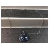 QVC sterling silver blue snowflake necklace with