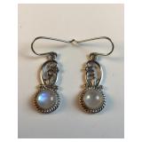 QVC sterling silver moonstone earrings