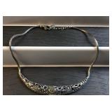 QVC sterling silver and 18k gold floral necklace