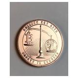 Bit Coin Scale design 1 oz .999 copper round