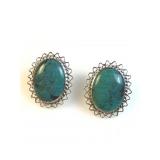 Jay King turquoise stone .925 sterling earrings