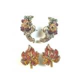 HSN Heidi Daus Red and yellow maple leaves and