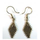 QVC 14k gold woven earrings with original box