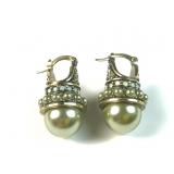 Heidi Daus pistachio green dangle bead earrings