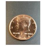 1964 Kennedy design  design 1 oz .999 copper
