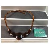 HSN Jay King amber plate necklace with original