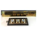 Wall Weather stationand brass door kick plate