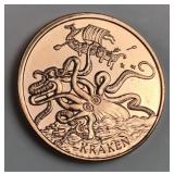 Kraken 1 oz .999 copper round
