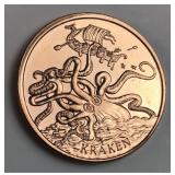 Kraken 1 oz .999 copper round