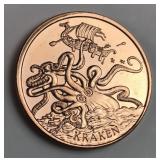 Kraken 1 oz .999 copper round