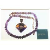Jay King amethyst stone necklace ends & pendant