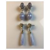 Carolyn Pollack 2 pairs of sterling silver blue