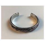 QVC sterling silver purple stone cuff bracelet