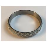 QVC stainless steel clean crystal dangle bracelet