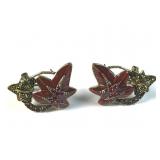 Heidi Daus cluster leaves earrings with original