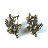 Heidi Daus oak leaves earrings with original box