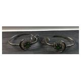 Rarities sterling silver black and green hoop
