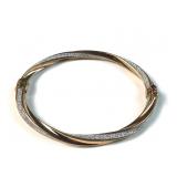 QVC rose gold over sterling glitter bracelet with