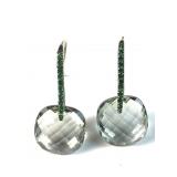Rarities sterling silver green quartz earrings