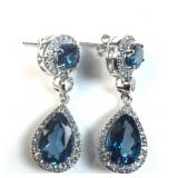 Rarities sterling silver blue zircon dangle