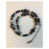 Snowflake Obsidian stone beads & .925 sterling