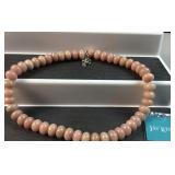 Jay King pink blossom beaded necklace sterling