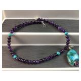 Jay King amethyst bead necklace with turquoise