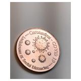Covid design 1 oz .999 copper round