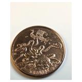 Kracken design 1 oz .999 copper round