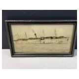 Antique cargo sea fairing ship professional framed
