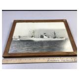 Antique black and hite photo of ship